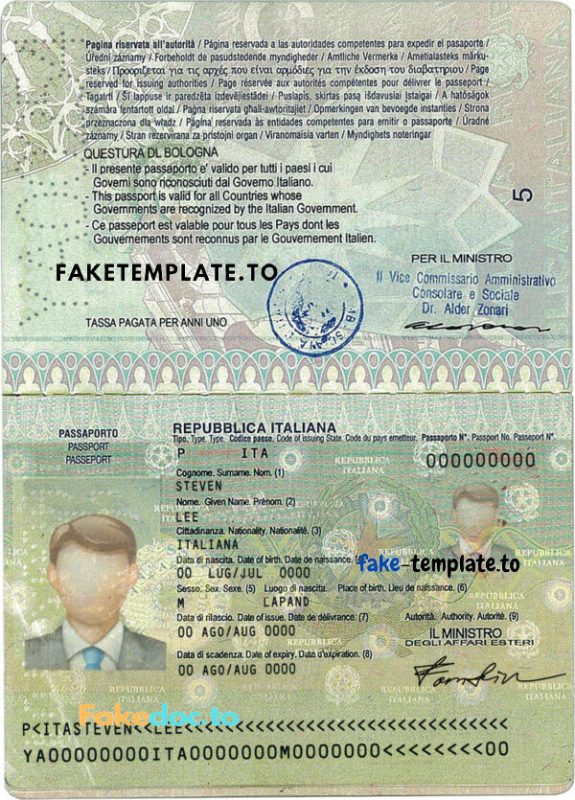 Italy Passport Template Psd NEW – FakeTemplate.cc