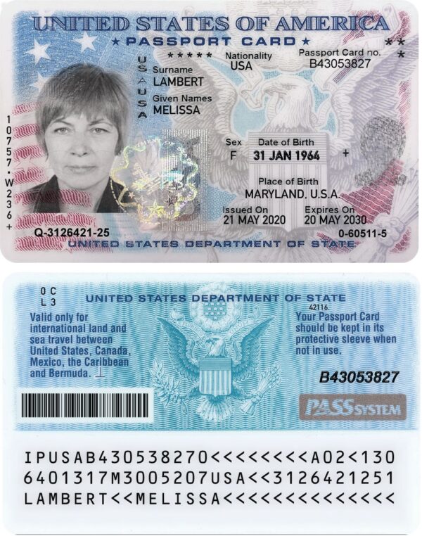 USA passport ID card PSD template, fully editable, version 2 ...